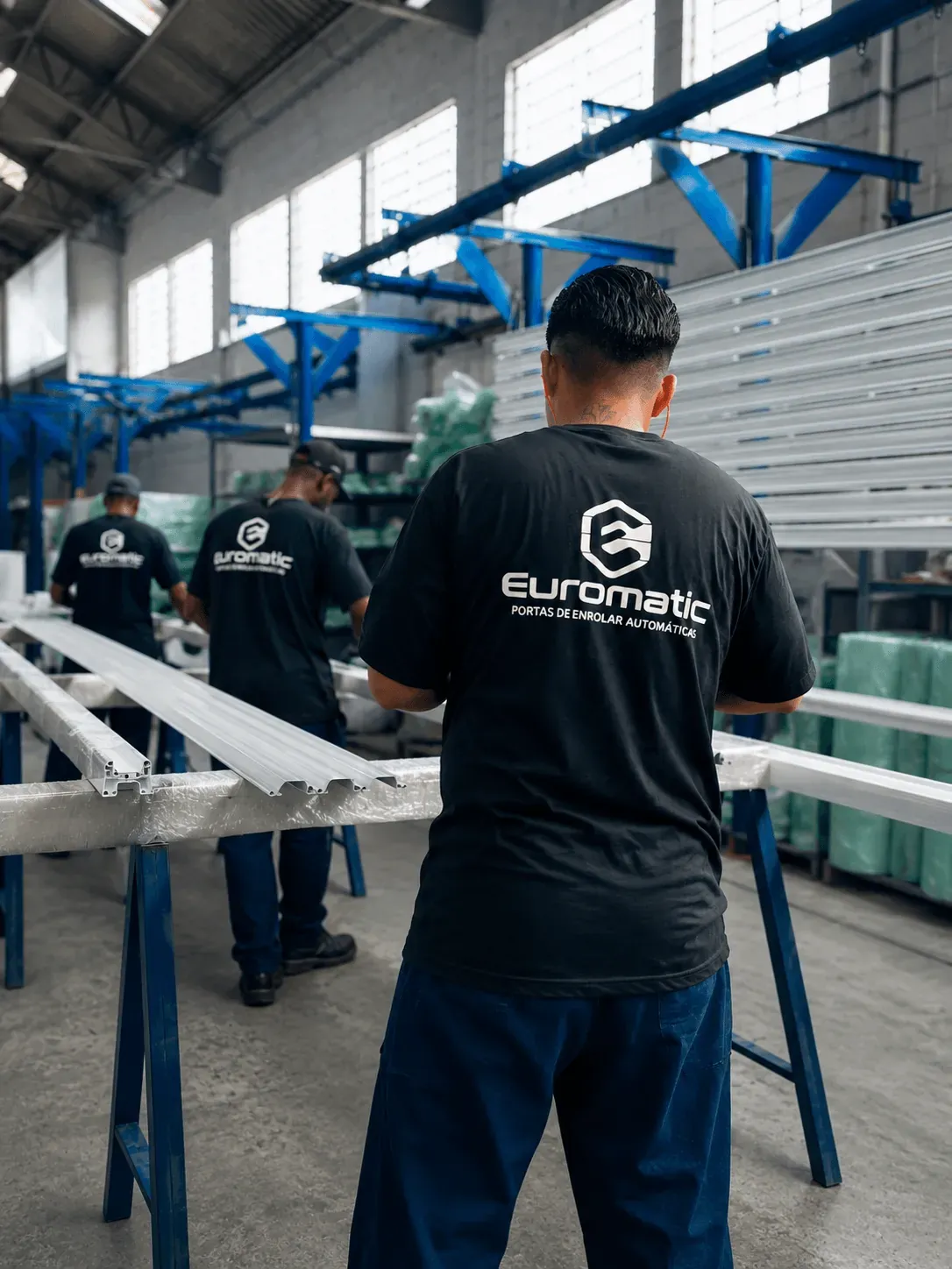 Fábrica de portas de enrolar automáticas de aço galvanizado Euromatic em São Paulo SP