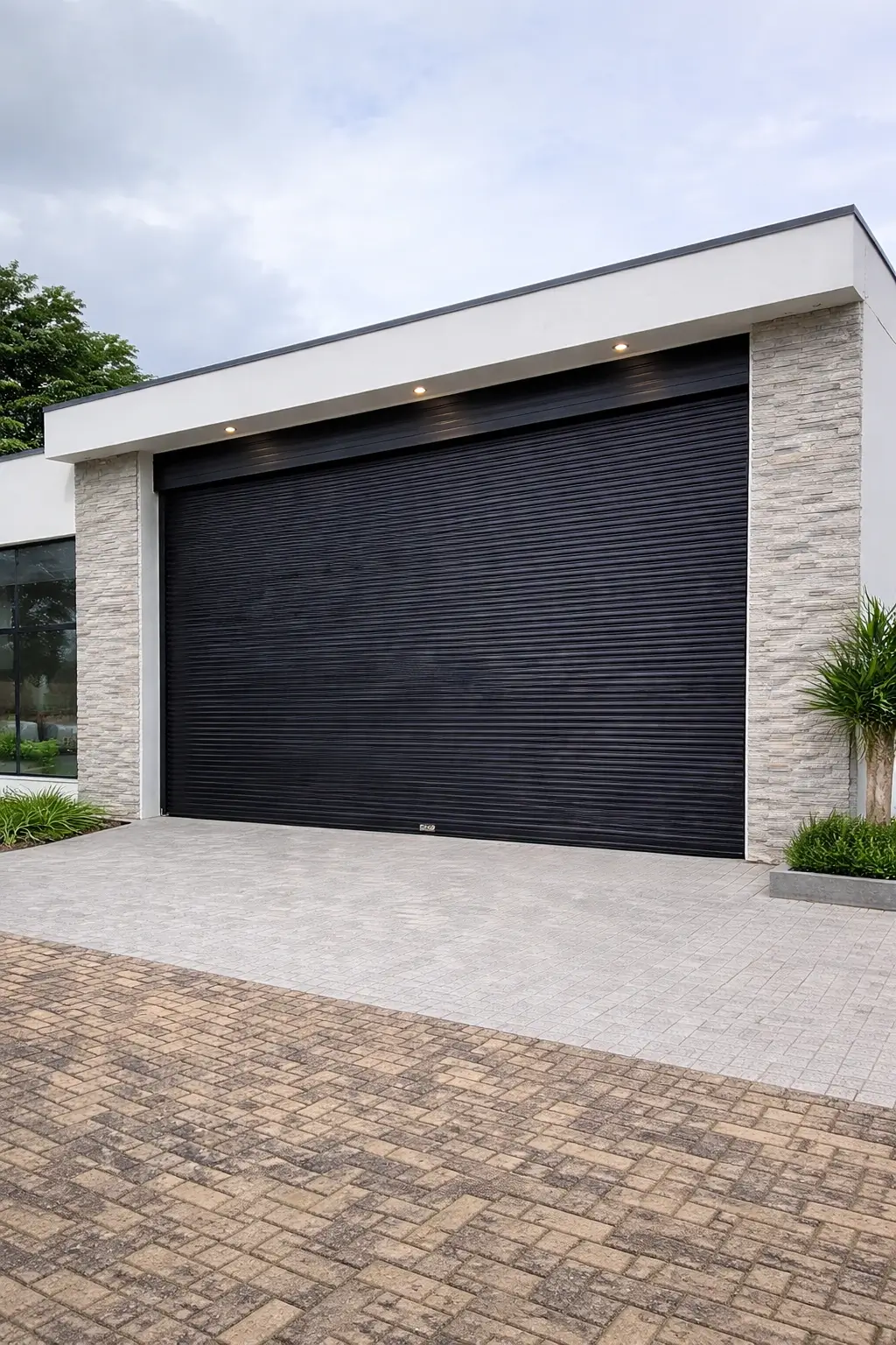 Porta de garagem automática residencial Euromatic instalada em condomínio em SP